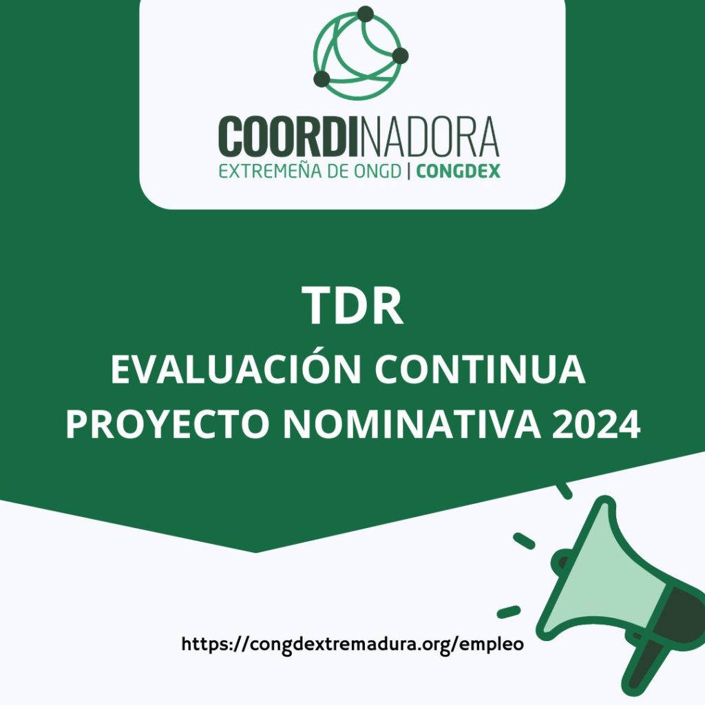 TDR CONGDEX: EVALUACIÓN CONTINUA PROYECTO NOMINATIVA 2024